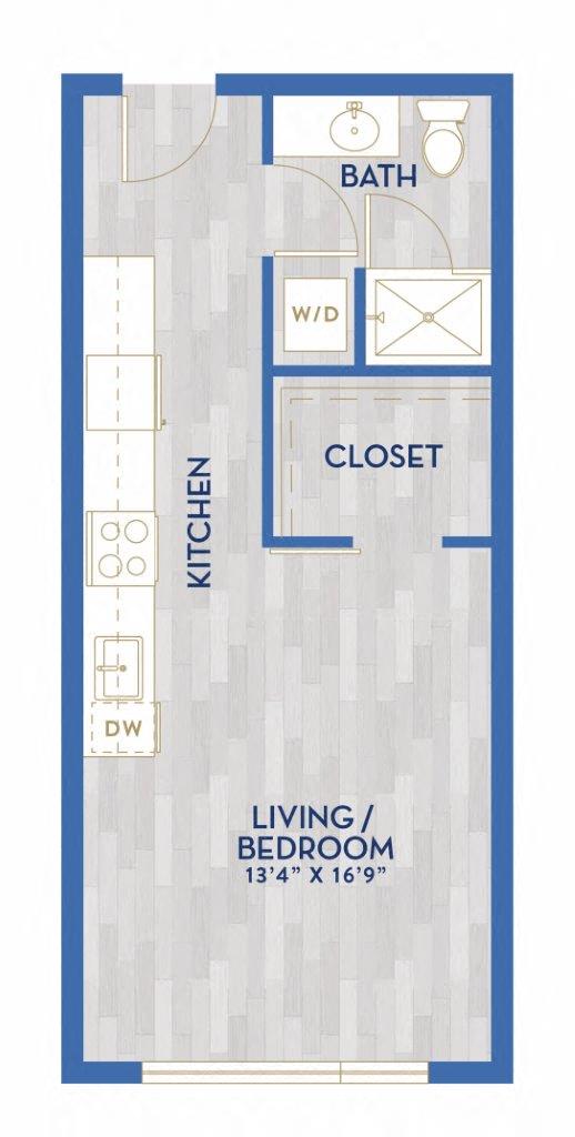 Floor plan layout diagram for A1 MFTE - Studio